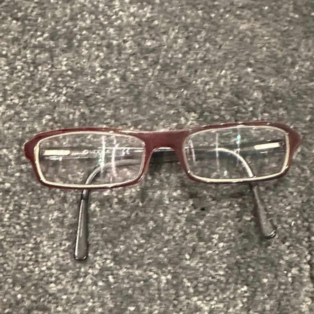 Vogue Brown and lime green Rectangular Glasses Brownish Red